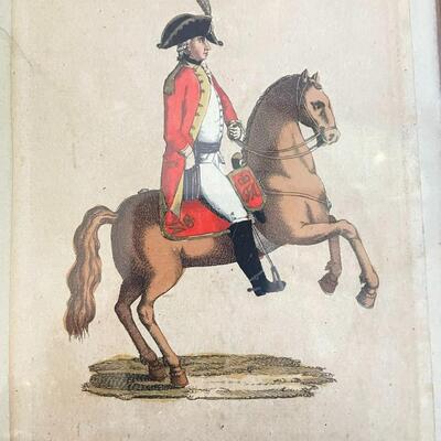 Pair of 18th Century Hussar Hand Colored Engravings