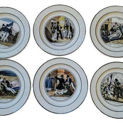 Antique 19th Century P &H Faience Parisian Scenes