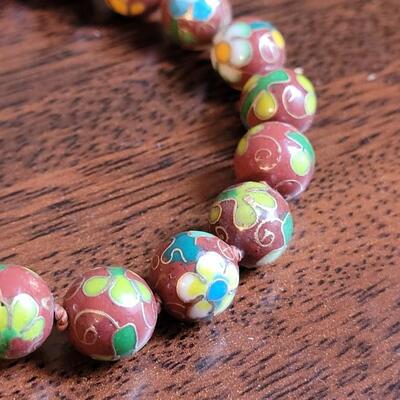Lot 86: Red Cloisonne Bead Necklace