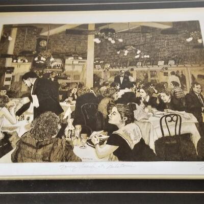 Lot #60  Limited Edition Print by listed artist Philip Sage "Daily Lunch at Galatoire's" - signed/numbered