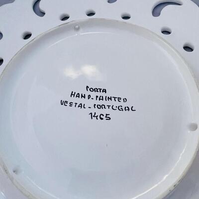 Lot of Three Numbered Vestal Portugal Pierced Edge Decorative or Serving Platter