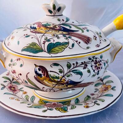 Vintage Small Tureen with Lid, Spoon and Underplate