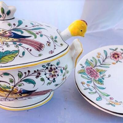 Vintage Small Tureen with Lid, Spoon and Underplate