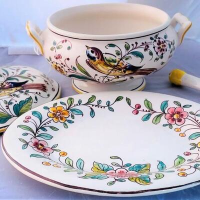 Vintage Small Tureen with Lid, Spoon and Underplate