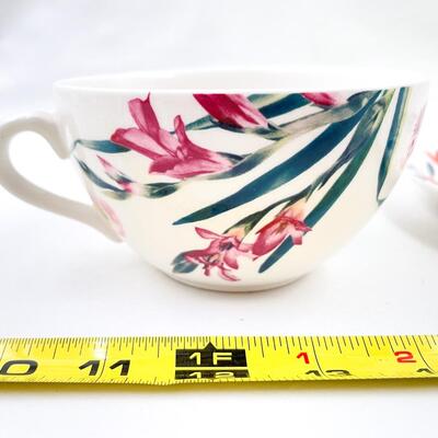 SPODE â€œAUGUSTâ€ FLOWER TEACUP & SAUCER SET