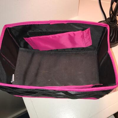 : black w/ pink trim basket;