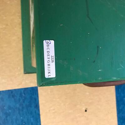 wood box storage: green, functional, wooden, box for storage, hand painted, hinged lid ;