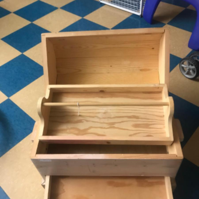 wood box storage:1 Hand crafted, functional, wood storage box, lift out tray, drawer, hinged lid;