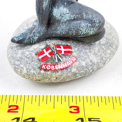 SMALL MERMAID ON STONE FIGURINE - COPENHAGEN DENMARK