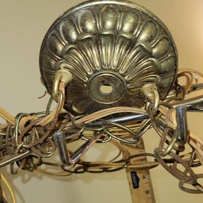 Vintage: 2 pendant hanging light on chain;