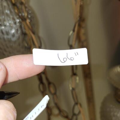 Vintage: 2 pendant hanging light on chain;