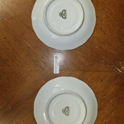 Serving Ware:Box Lot Assorted cups, saucers, serving dish;