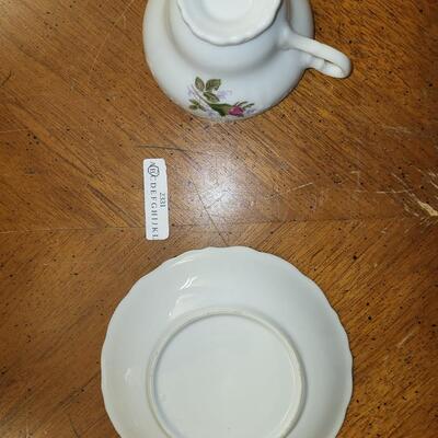 Serving Ware:Box Lot Assorted cups, saucers, serving dish;