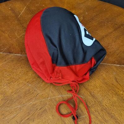 Motorcycle:1 XXL Dark grey helmet with light grey flames in Black and Red bag;