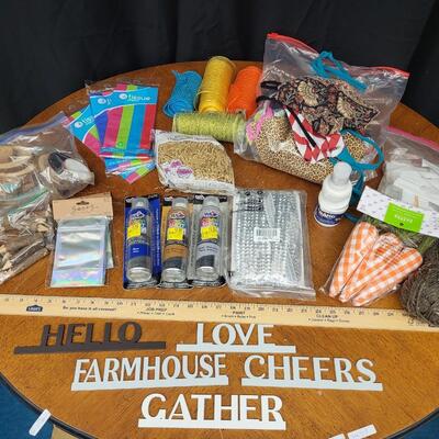 Crafting:Box Lot Assorted Crafting Items: "Farmhouse", "Love", "Gather";