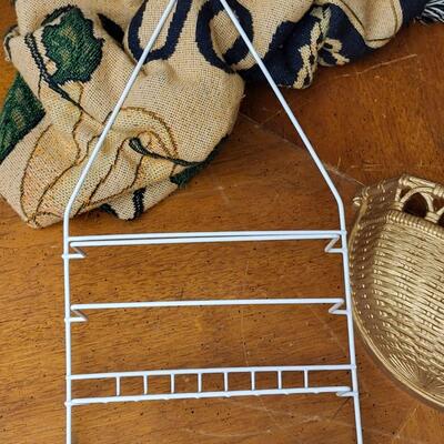 Decor:Box Lot White wall shelf, desk organizer, basket, misc;