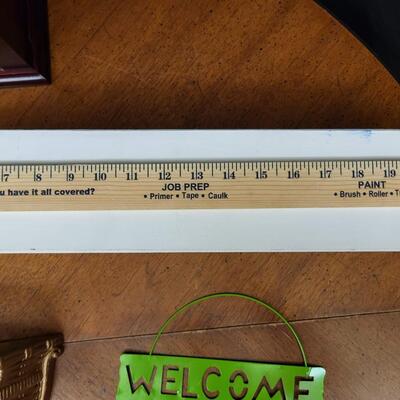 Decor:Box Lot White wall shelf, desk organizer, basket, misc;