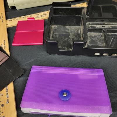 Office:Box Lot Desk organizer, envelopes, monitor stand;