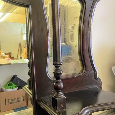 1 unbranded Antique Wood China Cabinet / Buffet, 1800's Some minor damage as shown in photos 
