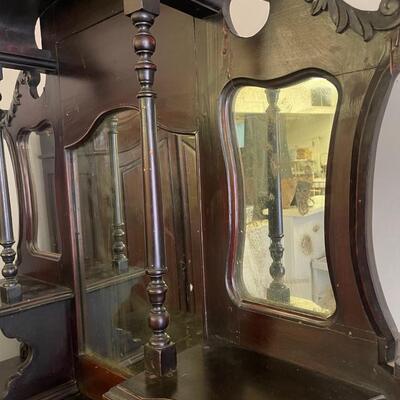 1 unbranded Antique Wood China Cabinet / Buffet, 1800's Some minor damage as shown in photos 