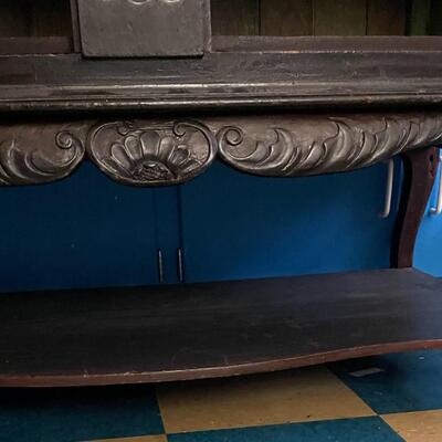 1 unbranded Antique Wood China Cabinet / Buffet, 1800's Some minor damage as shown in photos 