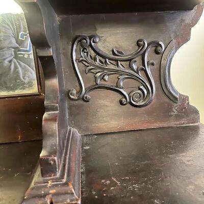 1 unbranded Antique Wood China Cabinet / Buffet, 1800's Some minor damage as shown in photos 