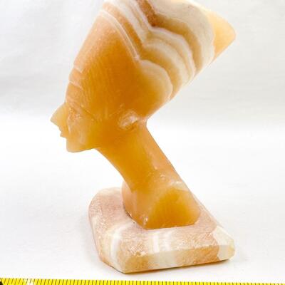 VINTAGE CARVED STONE QUEEN NEFERTITI EGYPTIAN FIGURINE