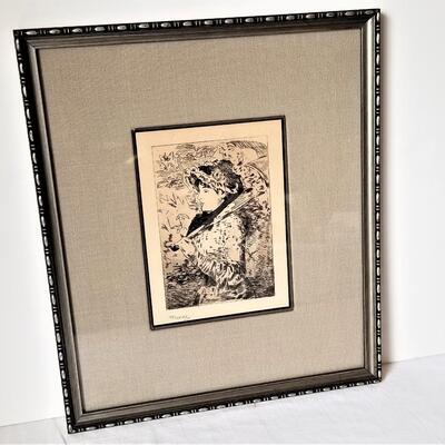 Lot #74  Important Edouard Manet "Spring" Pen and Wash Etching - 1893