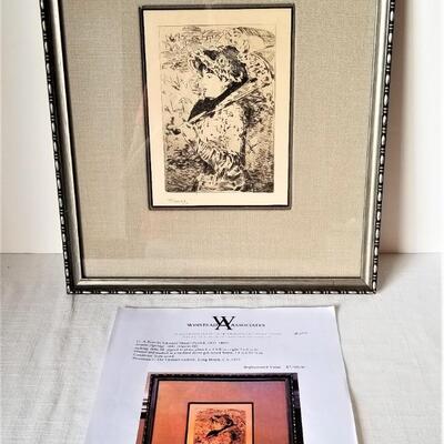 Lot #74  Important Edouard Manet "Spring" Pen and Wash Etching - 1893
