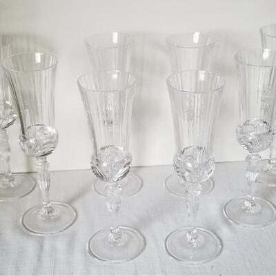 Lot #75   Set of 8 Crystal Champagne Flutes