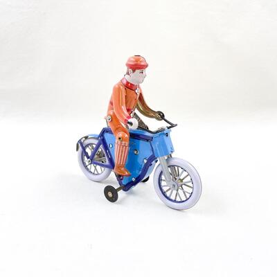 SCHYLLING WIND UP TIN TOY - MAN ON MOTORCYCLE