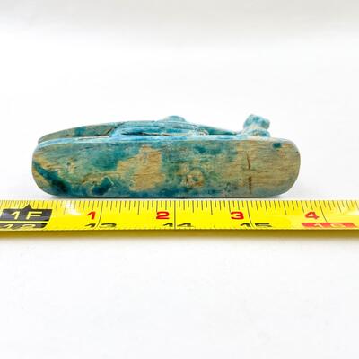 SMALL CAT & HERON BLUE STONE FIGURINE