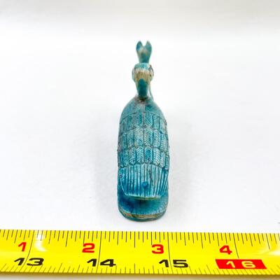 SMALL CAT & HERON BLUE STONE FIGURINE