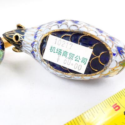 SMALL ASIAN CLOISONNÃ‰ STYLE DUCKS, SET OF 3