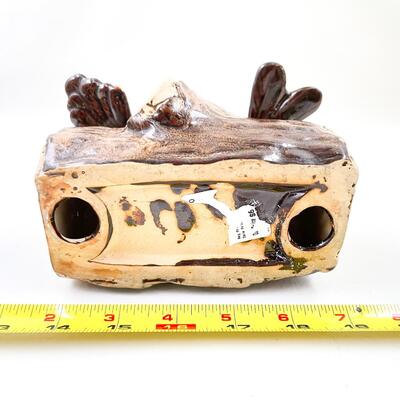 CERAMIC BIRDS ON A LOG FIGURINE - CANDLE HOLDER?
