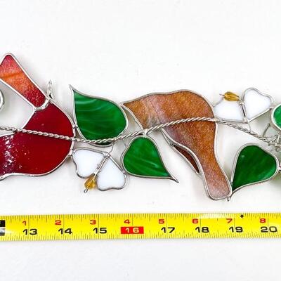 16â€ STAINED GLASS CARDINAL HANGING DECOR