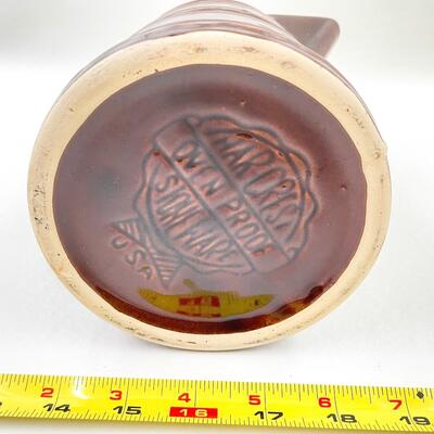 VINTAGE MARCREST STONEWARE BROWN DAISY DOT PITCHER