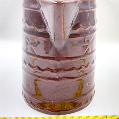 VINTAGE MARCREST STONEWARE BROWN DAISY DOT PITCHER