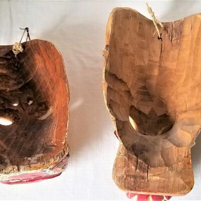 Lot #77  Two Carved Wooden Masks