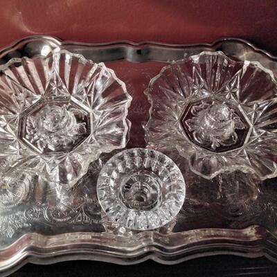 3 Gorgeous Glass candlestick holders
