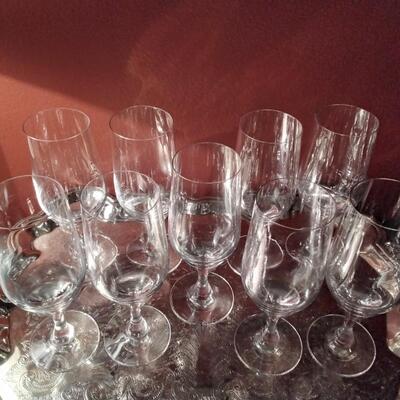 Set of 9 Crystal Wine Glasses