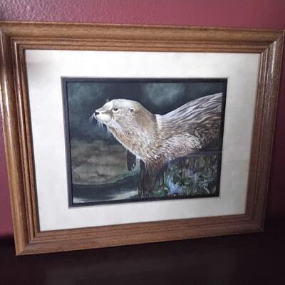 Signed and numbered otter print