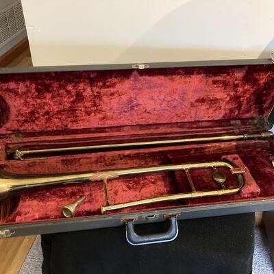 Vintage Lafayette Couesnon Paris Trombone with Case & Mouthpiece Made in France
