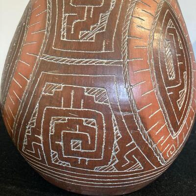 Inca-Style Ceramic Pottery Decorative Vase 10”h