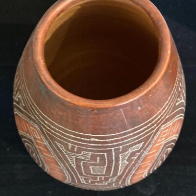 Inca-Style Ceramic Pottery Decorative Vase 10â€h