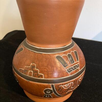 Inca-Style Ceramic Pottery Decorative Vase 8”