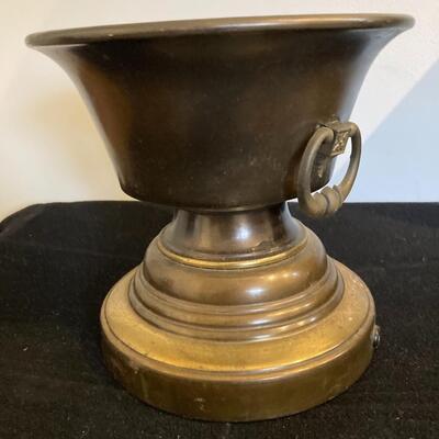 Metal Planter Brass Finish 9”w x 8.5”h