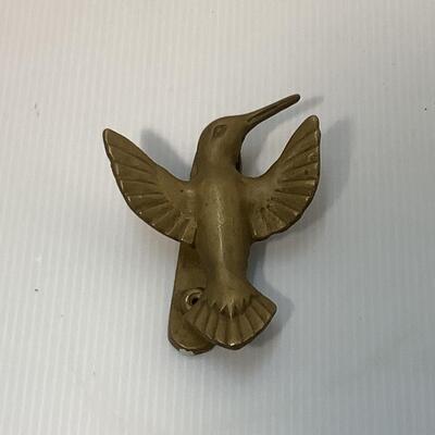 218. Brass Door Knocker/Pewter Dish/Bird Whistle/Small Cowbell