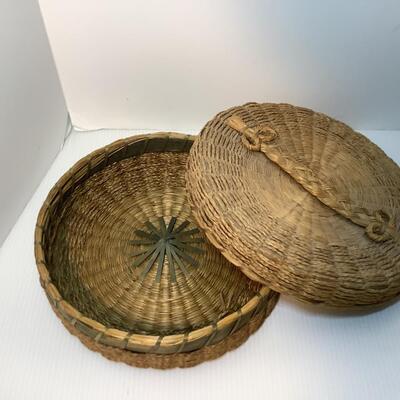 220  Vintage Pine Needle Baskets/Hand Painted Hanging Wooden Bowl