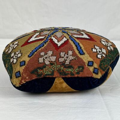 230 Antique Large Indian crafted Beaded Pin Cushion
